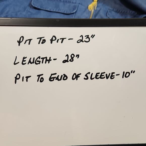 Jones New York Womens Chambray 1/2 Zip Top Size LG Roll Tab Tassle Pockets Soft - Picture 10 of 10